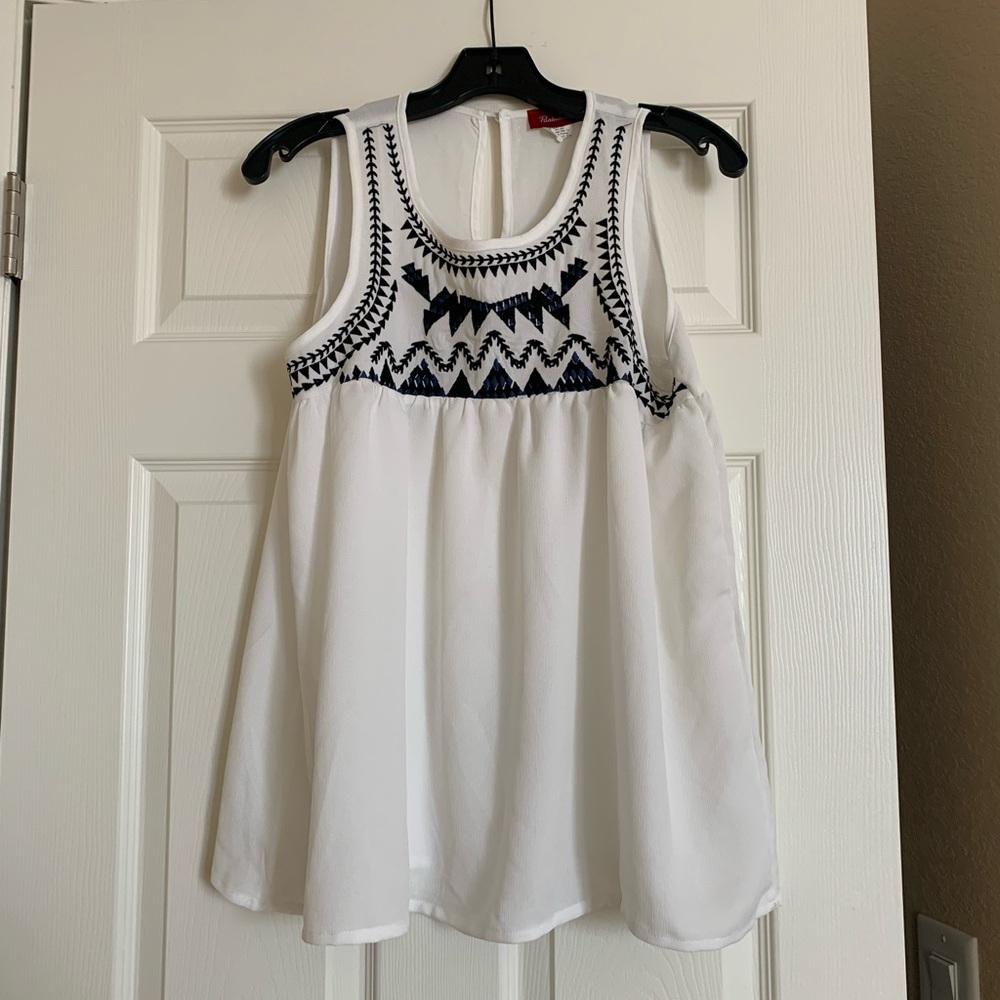 White Top with Print